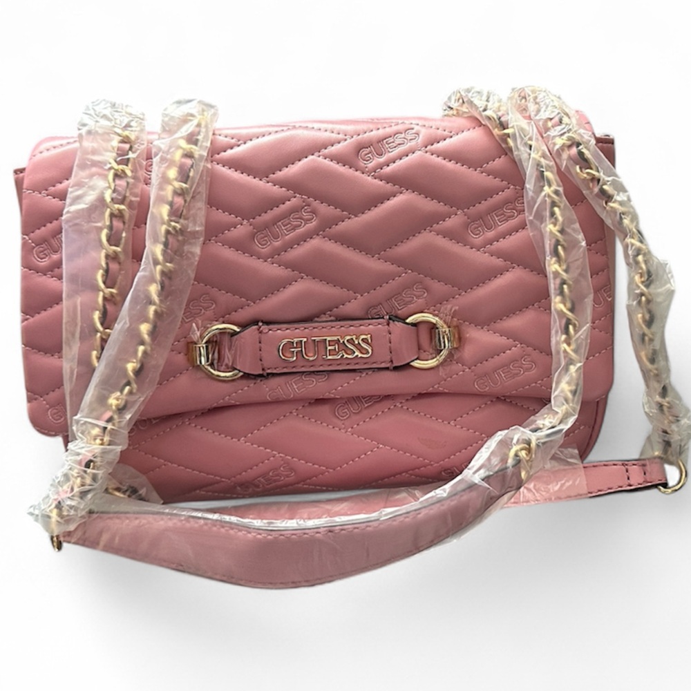 Guess Pink Quilted Shoulder Bag